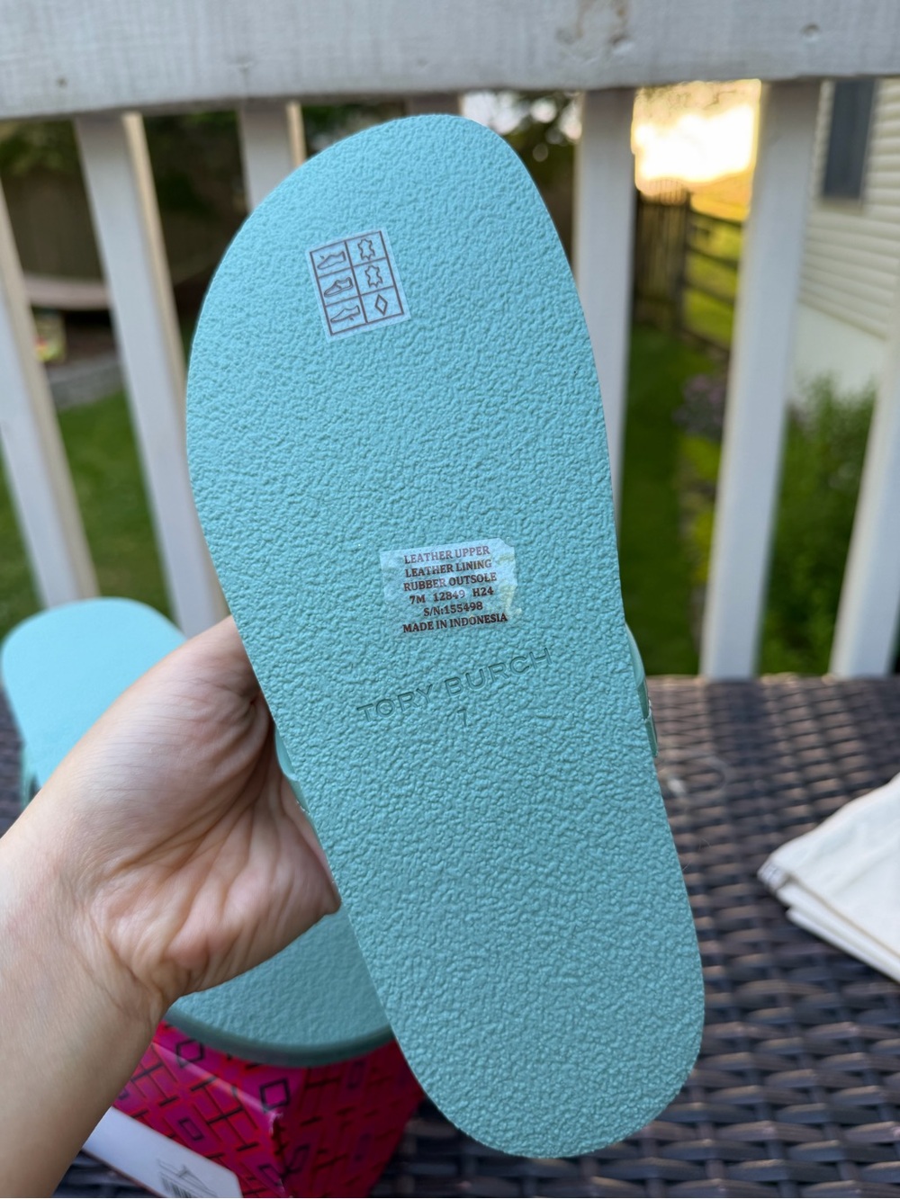 Tory Burch Metallic Aqua Miller Thong Sandals size 7 - Picture 6 of 8
